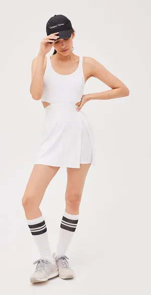 NWT Outdoor Voices Womens Size Large White Court Slim Fit Mini Dress NEW thumbnail 1