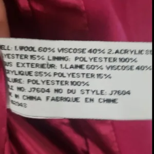 Anthropologie Tulle raspberry pink pea coat NWOT thumbnail 6