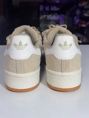 Adidas Campus 00s 🤎🤍 Beige/tan suede Adidas Campus sneakers with white stripes and gum sole. Super cute neutral colorway that goes with everything! • Size 2 • Pre-owned, excellent condition • Beige/tan suede • White Adidas stripes • Gum sole • Comes with Adidas box • Please see photos for condition/details 💰 $55 OBO #AdidasCampus #AdidasCampus00s #AdidasSneakers #AdidasOriginals #Sneakers thumbnail 1