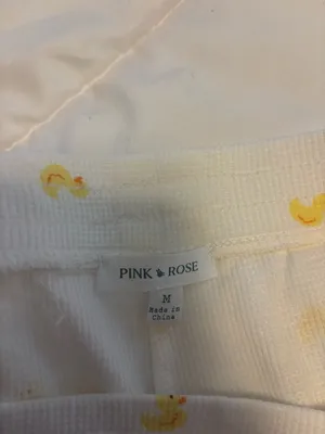 Pink Rose White Long Sleeve Henley Top with Yellow Daisy Embroidery thumbnail 3