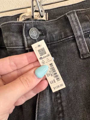 NWT Madewell Black Straight-Leg Jeans thumbnail 2