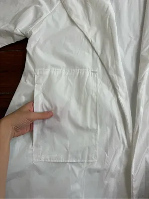 PLANET By Lauren G Nylon Emily Trench Coat White Oversized Sz OS 🧡🍄 thumbnail 11