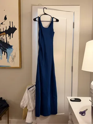 ASOS JDY cowl neck satin maxi dress in navy thumbnail 4