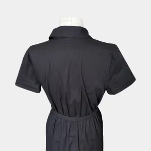 J.Crew Factory Black Shirt Dress Sz 10 Tie Waist Button Front Classic Minimalist thumbnail 8