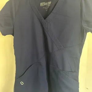 Grey's Anatomy Blue Wrap Short Sleeve Top scrubs thumbnail 6