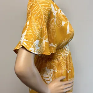 Lulus Open Back Golden Yellow Long Maxi Dress with Flutter Sleeves size S thumbnail 4