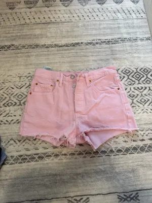 Levi’s bubble gum Pink 501 Denim High-Rise Shorts button fly thumbnail 4