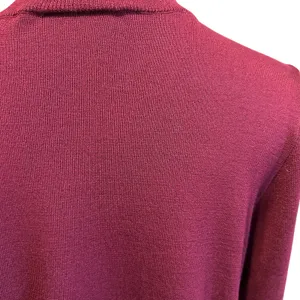 AGB Knit Sweater Dress Burgundy SZ XL Midi Turtle Neck Long Sleeve Minimalist thumbnail 6