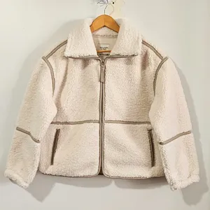 Abercrombie & Fitch Sherpa Fleece Mockneck Full Zip Jacket - Ivory - Size S -NWT thumbnail 2