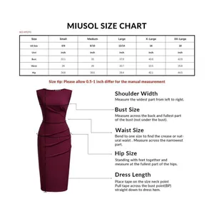 NEW Miusol Retro Style Slim Work Pencil Dress XL thumbnail 3