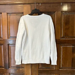 Brandy Melville‎ V Neck White Sweater 100% Cotton One Size Minimalist Top Shirt thumbnail 3