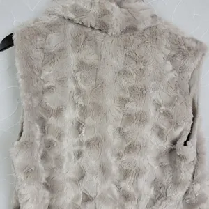 Jack by BB Dakota Elektra Vest Womens Large Tan Faux Fur Foldover Collar Lined thumbnail 3