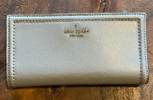 Kate Spade NY Patterson Drive Braylon Bifold Snap Wallet Gray Leather thumbnail 1