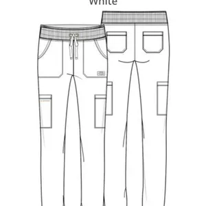 Dickies medical EDS Essentials contemporary white jogger scrubs pants si… thumbnail 6