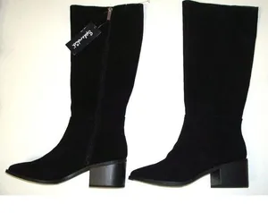 New $199 Black Womens 8 Splendid Abby Suede Leather Boots Tall Knee NWT thumbnail 1