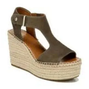 Franco Sarto treasure 2 wedge espadrilles olive green suede‎ womens size 9.5 thumbnail 1