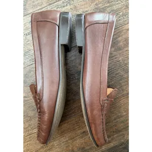 Jack Rogers Quinn Penny Loafers Sz 10 Brown Leather Academic Classic Brazil Made thumbnail 4