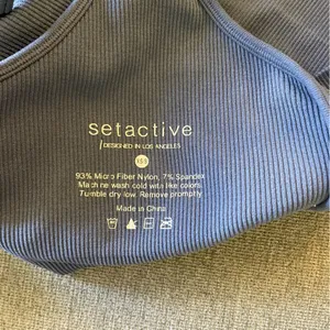 Set Active Sculptflex Racer Back V Neck Sports Bra Size XS/S in Blue thumbnail 3