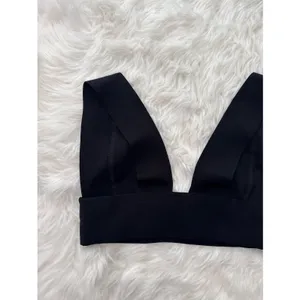 Skims Knit Swim Plunge Bikini Top Onyx Size Small thumbnail 5
