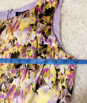 Tahari By ASL Vibrant Watercolor Sleeveless Silk Sheath Dress Size 8 Petite thumbnail 9