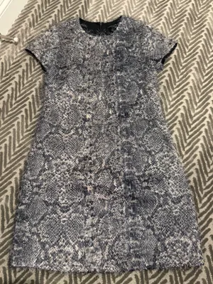 Banana Republic Gray Textured Knit Short-Sleeve Dress thumbnail 2
