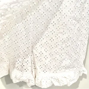 Missguided Eyelet Shorts Romper Women's 6 White‎ Back Zip Fully Lined Tie Front thumbnail 5
