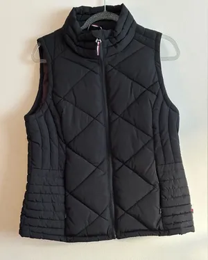 Tommy Hilfiger Black Quilted Vest Jacket Size M thumbnail 1
