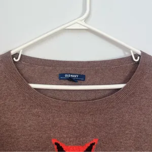 Old Navy Vintage Fox Sweater Size Large Crew Neck thumbnail 4