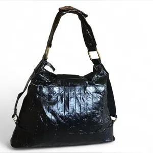 Matt & Nat Black Women's Shoulder Bag - Classic Gloss Finish thumbnail 2