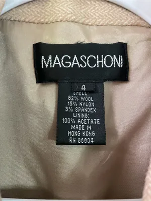 Magaschoni Trench Coat. Wool blend. Button Close. Lined. Herringbone. thumbnail 2