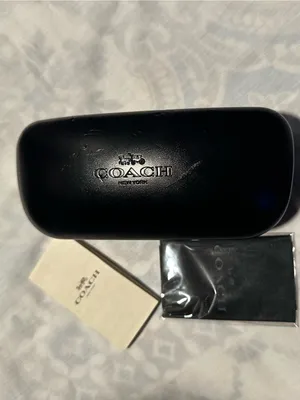 Coach Black Eyewear Case with Gold Logo and Cloth thumbnail 2