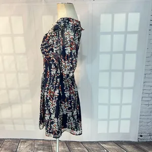 Selfie Leslie Here comes the sun cherub puff sleeve sweetheart neckline blue floral dress size thumbnail 8