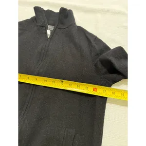 Christian Lacroix Womens Black Extrafine Merino Wool Full Zip Cardigan Sweater M thumbnail 3