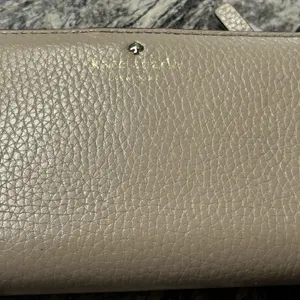 Kate Spade Cream Leather Clutch with Gold Accents thumbnail 1