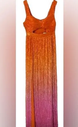 Dress the‎ Population Meredith Metallic Ombré Cutout Plissé Gown thumbnail 5