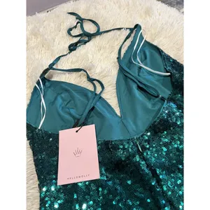 Green Sequin Hoco Dress By Hello Molly Size 6 Homecoming Cocktail NWT thumbnail 8