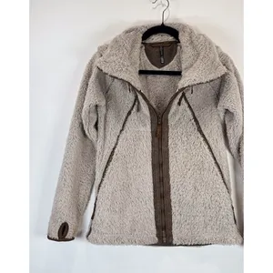 Kuhl Womens Flight Jacket Beige Avina Full Zip Sherpa Fleece Hooded Outdoor XS thumbnail 6