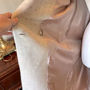 Vintage Women's Long Speckled Beige Coat Size 8 thumbnail 6