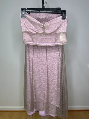 Free People Shape Of You Lilac Purple Lace Set Strapless Top Skirt thumbnail 18