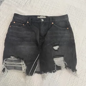 Free People 26 relaxed distressed destroyed denim jean skirt SK 3244 thumbnail 8