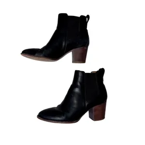 Black Leather Madewell Ankle Boots Booties Women's Size 7 thumbnail 2