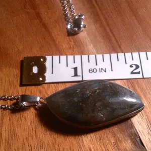 Malagasy Labradorite Stainless Steel Pendant Necklace thumbnail 6