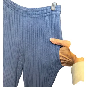 State of Day Intimates Blue Ribbed Henley Pajama Set Long Sleeve Wide Leg Small thumbnail 15