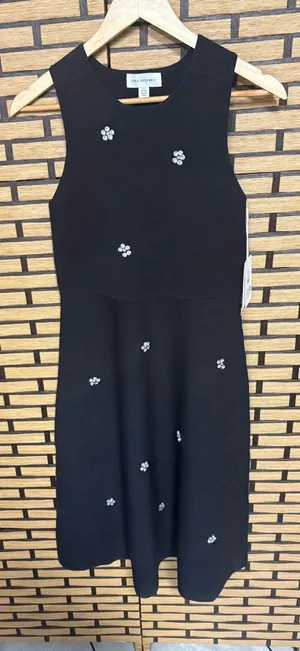 Free Assembly Black Sweater‎ Jeweled Midi Dress Size Small thumbnail 1