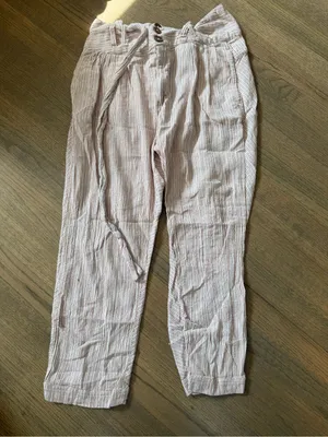 Free People Rumors Yarn Dye Harem Pants Textured High Waisted: Size 8 thumbnail 4
