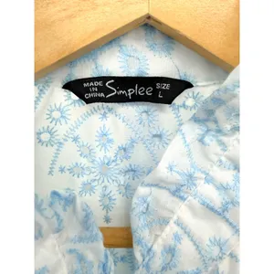 Simplee Eyelet Embroidered Ruffle Blouse Coquette‎ Feminine Delicate Girly L thumbnail 4