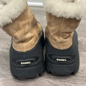 Sorel Snow Angel Zip Front Waterproof‎ Winter Boots Rootbeer Brown Suede Zip 9 thumbnail 7