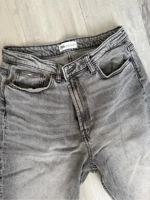 Zara Light Gray Straight Leg Women’s Jeans thumbnail 3