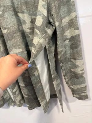 a:glow Maternity‎ Nursing Top - Heather Gray Green Camo thumbnail 2