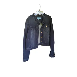 NWT Draper James RSVP Ruffle Trim Dark Denim Jacket Size XL thumbnail 2
